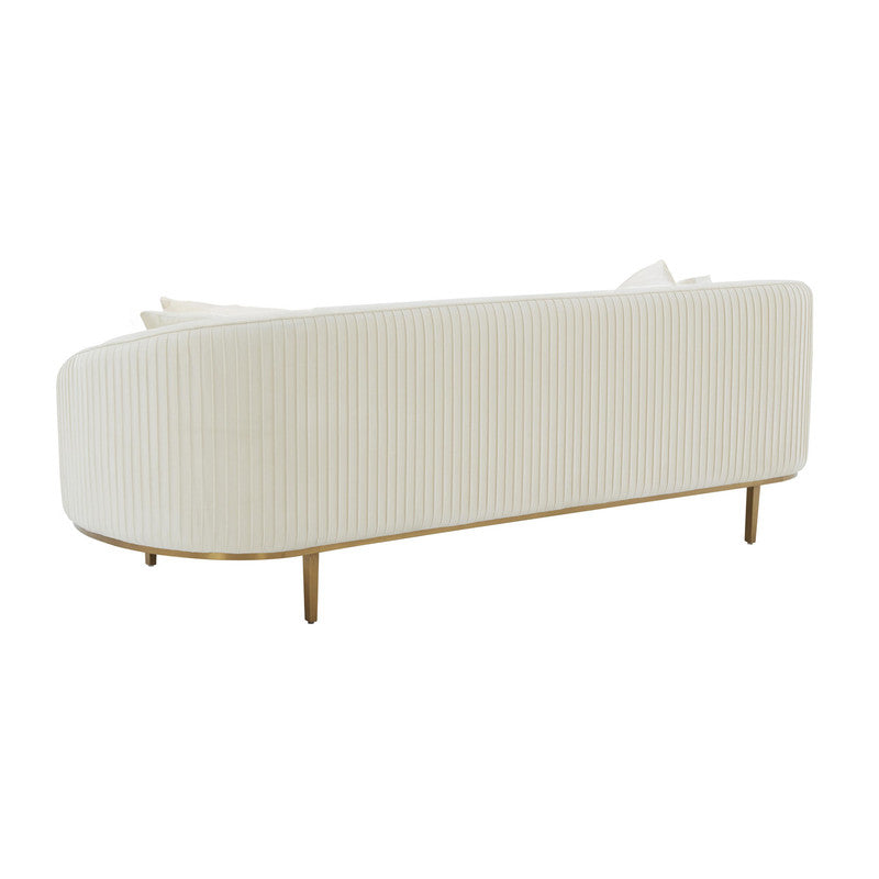 Turni Velvet Sofa - Cream