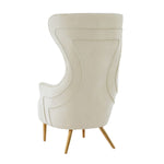 Chiku Velvet Wingback Accent Chair - Cream