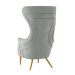 Chiku Velvet Wingback Accent Chair - Grey