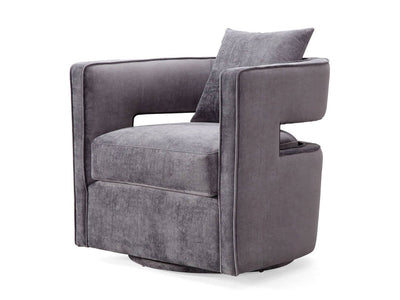 Esselen Velvet Swivel Accent Chair - Grey
