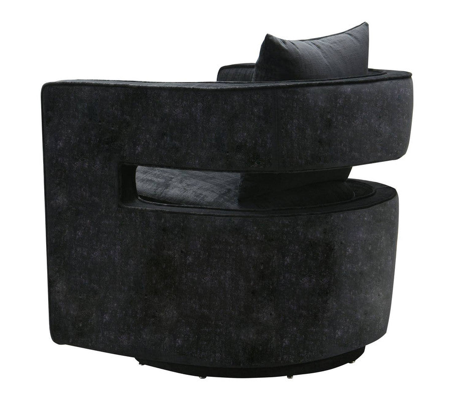 Esselen Velvet Swivel Accent Chair - Black