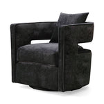 Esselen Velvet Swivel Accent Chair - Black