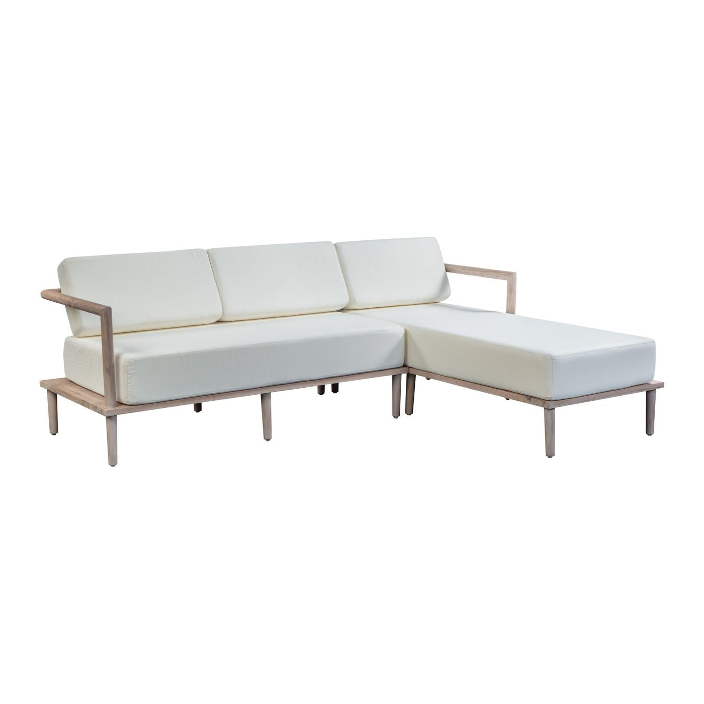 Endless Weekend Right Hand Facing Outdoor Sectional - Cream/Wood