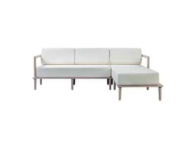 Endless Weekend Right Hand Facing Outdoor Sectional - Cream/Wood