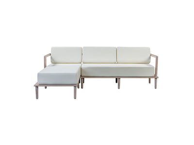 Endless Weekend Left Hand Facing Outdoor Sectional - Cream/Wood