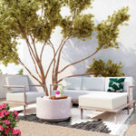 Endless Weekend Left Hand Facing Outdoor Sectional - Cream/Wood
