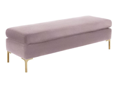 Calix Textured Velvet Bench - Blush