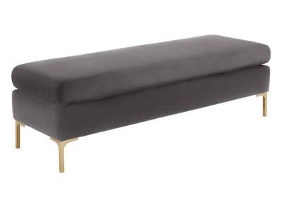 Calix Velvet Bench - Grey