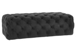Epsom Velvet Ottoman - Black