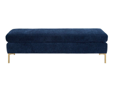 Calix Textured Velvet Bench - Navy