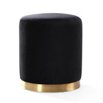 Krause Velvet Ottoman - Black/Gold