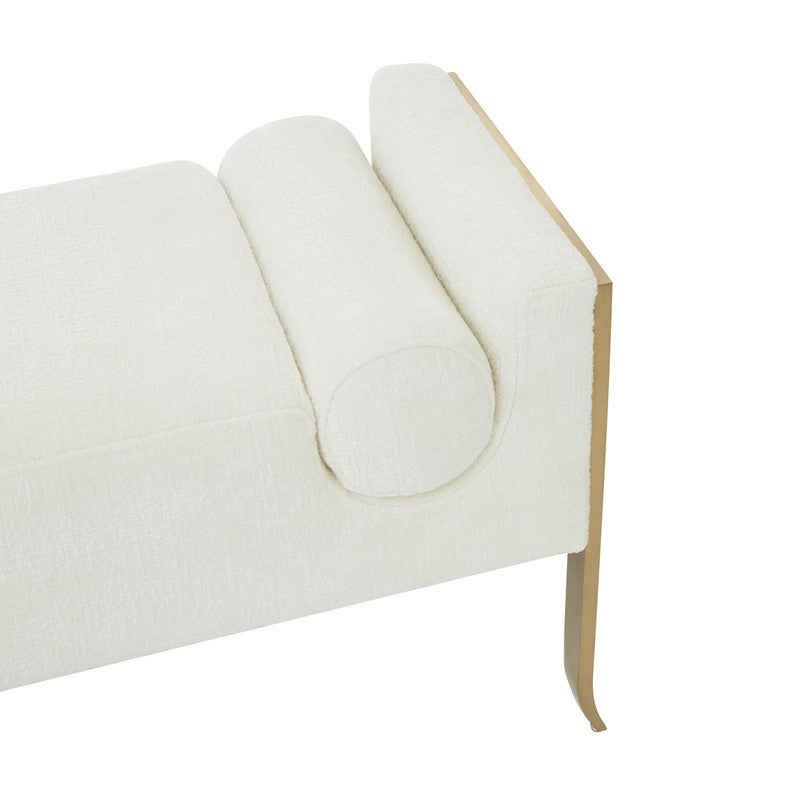 Pescara Velvet Bench - Cream