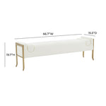 Pescara Velvet Bench - Cream