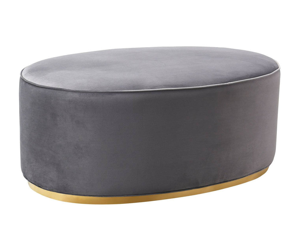 Nerina Velvet Ottoman - Grey