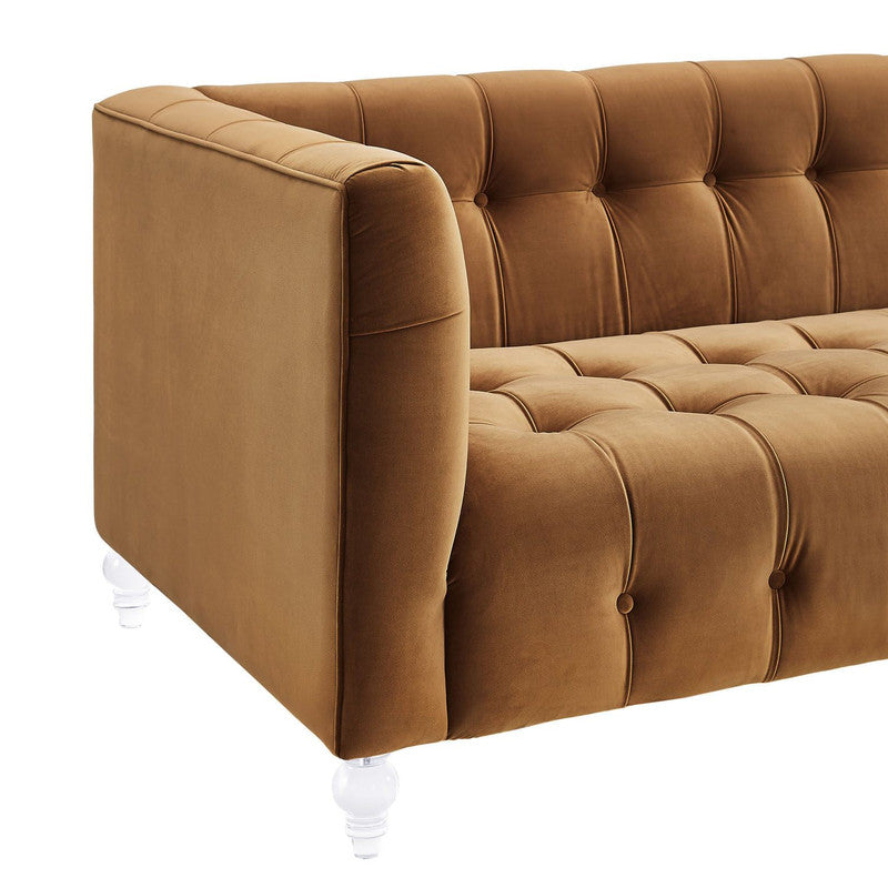 Appolonia Velvet Sofa - Cognac