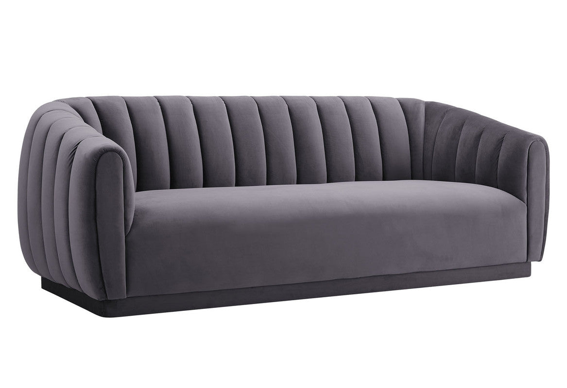 Lembede Velvet Sofa  - Grey