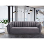 Lembede Velvet Sofa  - Grey