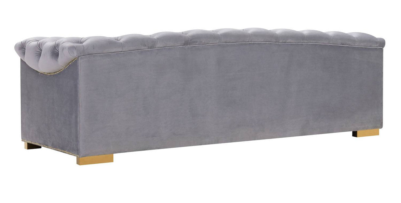 Corlett Velvet Sofa - Grey