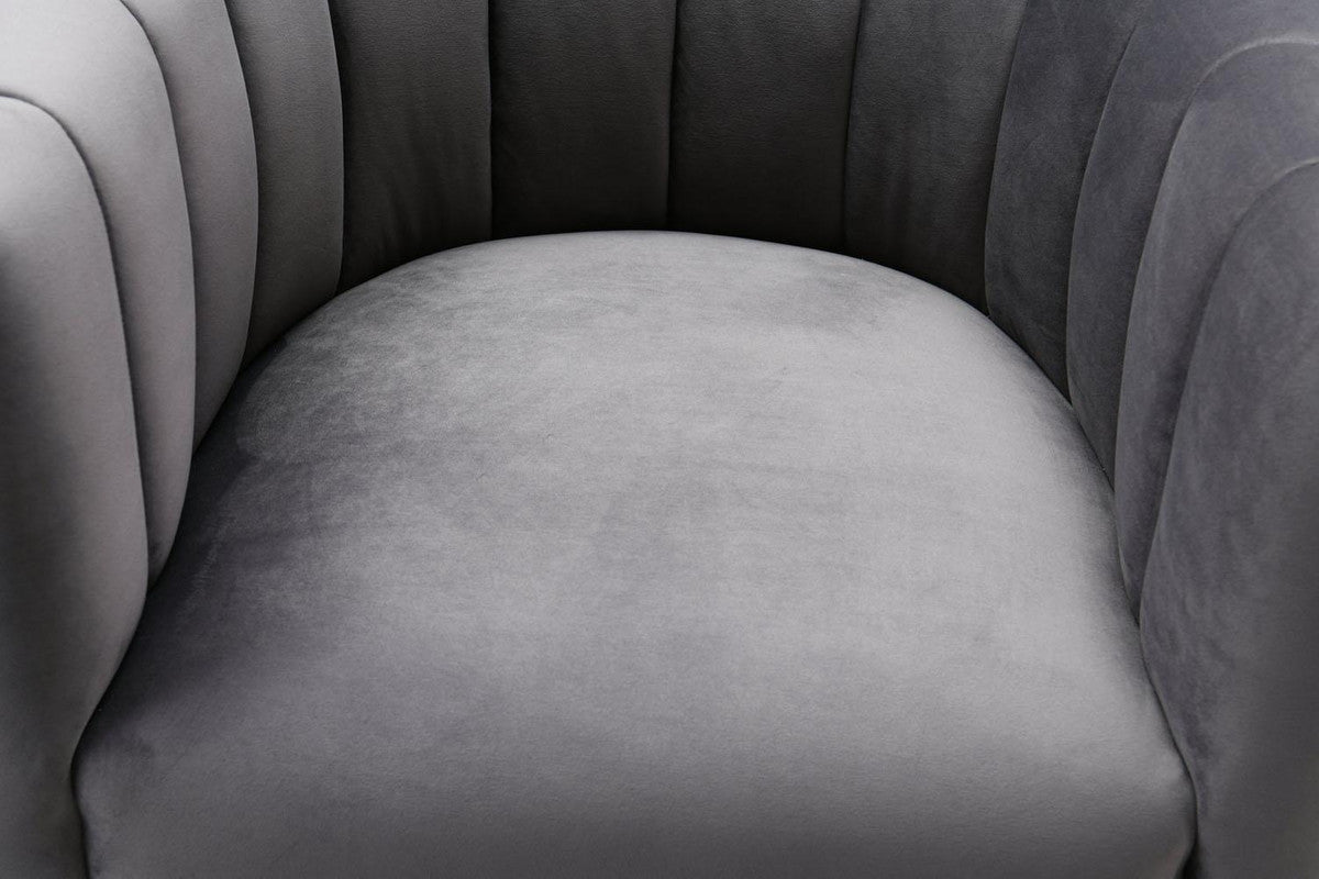 Indus Velvet Accent Chair - Grey