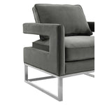 Ameshoff Velvet Accent Chair - Grey