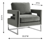 Ameshoff Velvet Accent Chair - Grey
