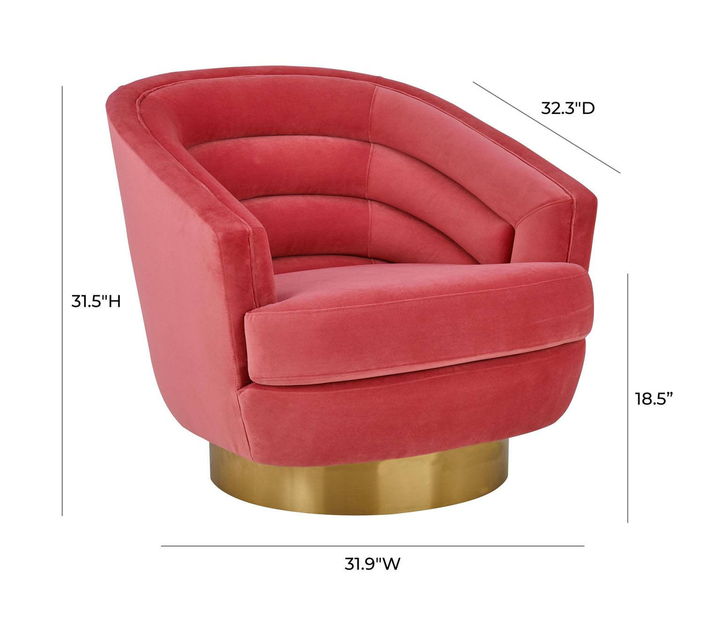 Berea Velvet Accent Chair - Pink