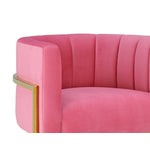 Indus Velvet Accent Chair - Rose Pink