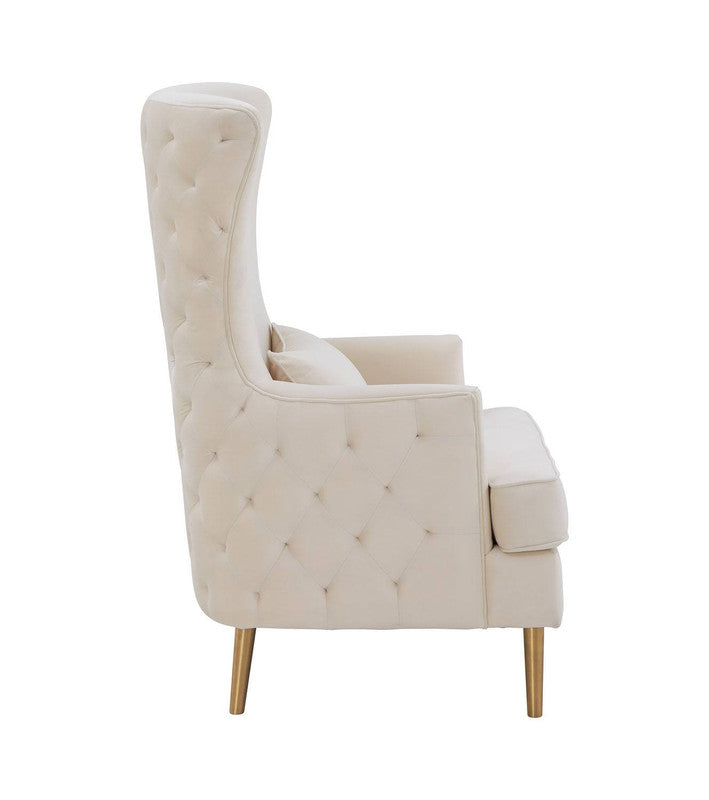 Killarney Velvet Accent Chair - Cream