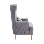 Killarney Velvet Accent Chair - Grey