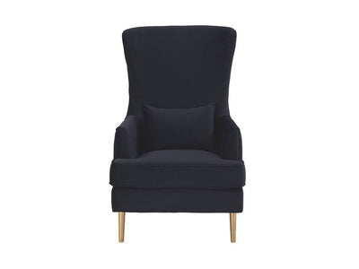 Killarney Velvet Accent Chair - Black