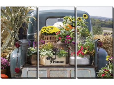 Country Delivery Wall Art - Multi Coloured - 45 X 30 - Set of 3