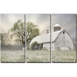 Morning on the Farm Wall Art - Green/White - 45 X 30 - Set of 3