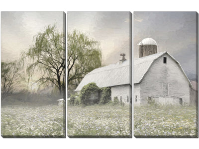 Morning on the Farm Wall Art - Green/White - 45 X 30 - Set of 3