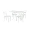 Florian 5-Piece Square Drop Leaf Dining Set - White
