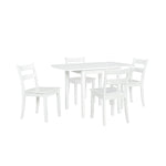 Florian 5-Piece Square Drop Leaf Dining Set - White