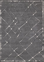 Obsidian 5'3" x 7'7" Broken Lattice Area Rug - Grey, White