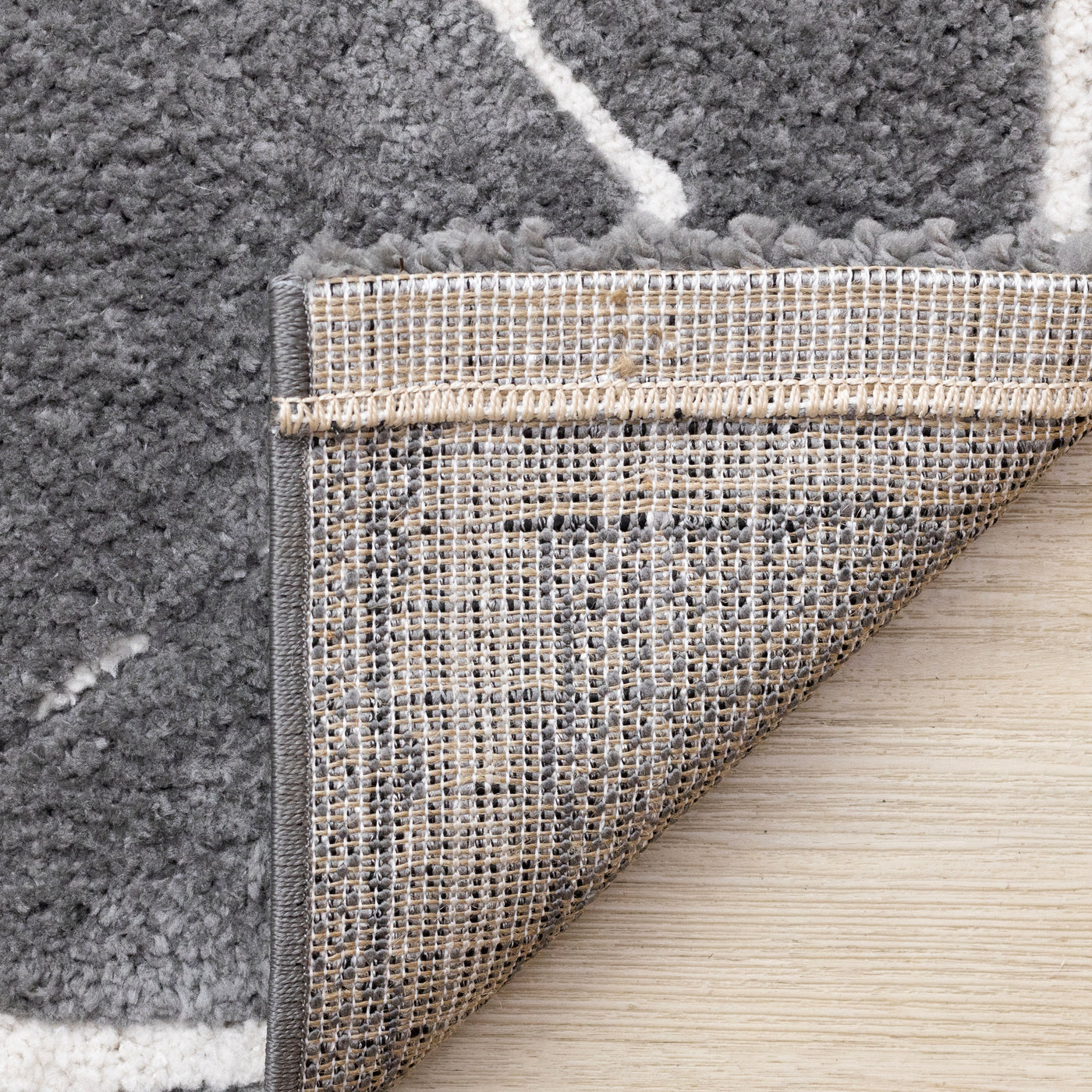 Obsidian 6'7" x 9'6" Broken Lattice Area Rug - Grey, White