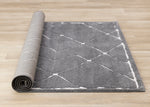 Obsidian 5'3" x 7'7" Broken Lattice Area Rug - Grey, White
