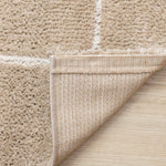 Sable Grid 7'10" x 10'6" Broken Grid Pattern Area Rug - Light Brown, Cream