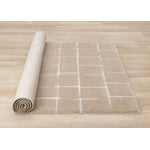 Sable Grid 7'10" x 10'6" Broken Grid Pattern Area Rug - Light Brown, Cream