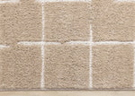 Sable Grid 7'10" x 10'6" Broken Grid Pattern Area Rug - Light Brown, Cream