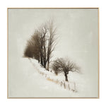 The Great Indoors Contemporary Landscape - Serene Winter with bare trees on a snowy hillside in a light wood frame