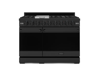 Thor Kitchen Black Stainless Steel Freestanding Professional Double Oven Gas Range|Gordon Ramsay Series (7 cu.ft.) - RSG48EB
