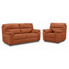 Toscana Leather Sofa and Chair Set - Cognac