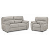 Toscana Leather Sofa and Chair Set - Grey