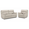Toscana Leather Sofa and Chair Set - Cream