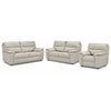 Toscana Leather Sofa, Loveseat and Chair Set - Light Grey