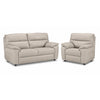 Toscana Leather Sofa and Chair Set - Light Grey