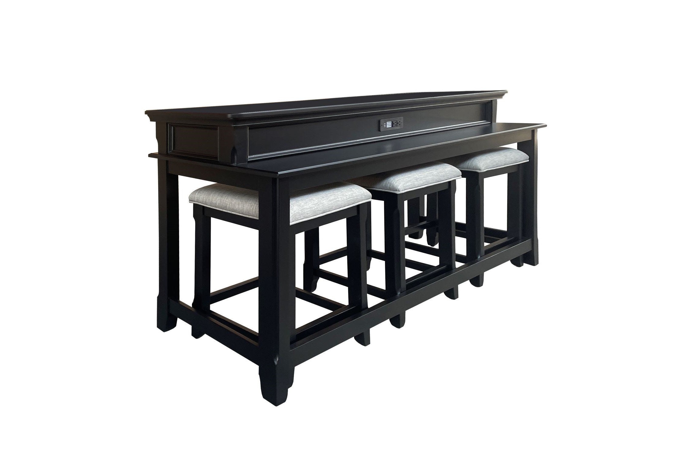 Turner 4-Piece Sofa Table with Stools - Black