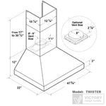 VICTORY Stainless Steel 48-Inch 750 CFM Wall Mount Range Hood - Twister-48